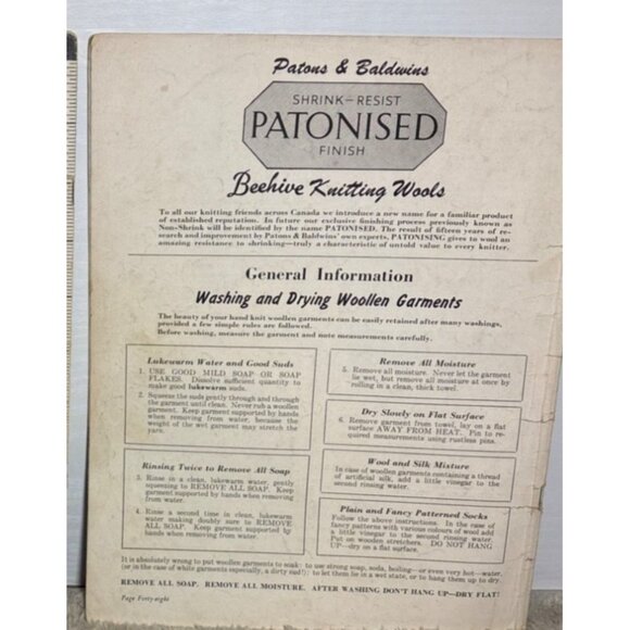 Vintage 1940s Beehive Knitting Pattern Book Two To Six Years - Picture 4 of 16